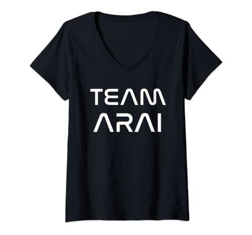 Mujer Team Arai Modern Futuristic White Font Camiseta Cuello V