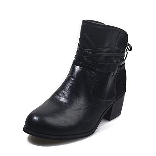 UMore Botas de Nieve Mujer Classic Boot Mujer Botas Cortas al Tobillo Mujer Botas de tacón Botas Estilo Motero Mujer…