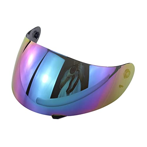 Escudo de Viseras de Motocicleta, Lente De Casco De Motocicleta Compatible con Visera Casco VISO SHIELT SHIELT CASCOES Compatible con A-G-V K3 K4 Casco De Motocicleta (Color : Rainbow)