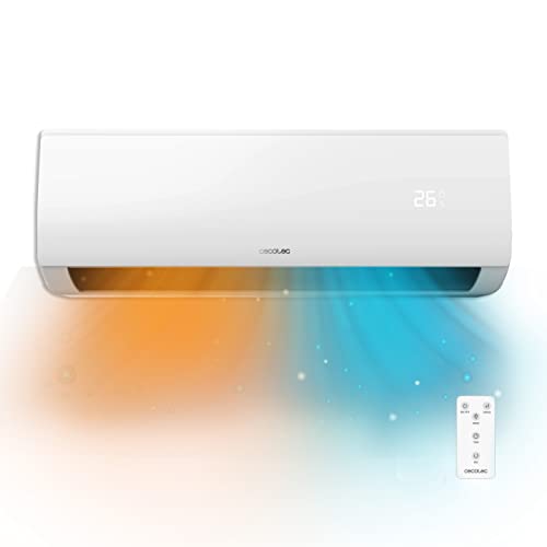 Cecotec Aire Acondicionado Split AirClima 12000 Smartfresh. 12000 BTU, Motor DC, Bomba de calor, Mando a distancia, Pantalla LED, Sistema Inverter, 5 Modos, 8 Velocidades, Cobertura 22 m2