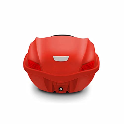 HGTRH Baul Moto Desmontable Rojo, Universal Cofre Moto 29 litros Desenganche RáPido, Cajon para Moto 44.5 * 44 * 29cm, Top Case Moto para 1 Casco Integral, BaúL Moto con Base Incluida