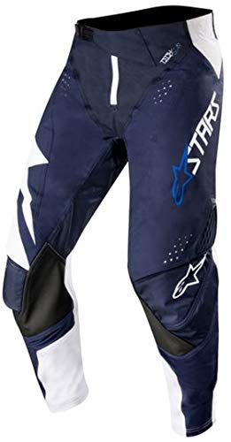 Alpinestars Pantalón Mx 2019 Techstar Factory Blanco-Azuloscuro (38 Cintura = Eu 54, Azuloscuro)