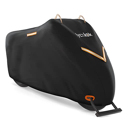 Iycnkok Funda Moto Impermeable Cubierta de Moto al Aire Libre 300D Oxford Tela Resistente al Agua Lluvia Nieve Prueba de Polvo, con Tiras Reflectantes para Scooter Motocicleta, 245 * 105 * 125 cm