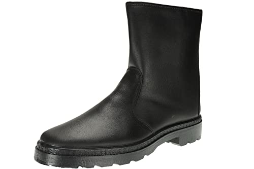 Calzados Romero POSTIGO | Bota para Trabajos De Granja y Ganadería. En Piel para Hombre. Caña De Media Altura y Cremallera. Negro Talla 44