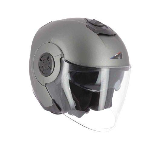 Astone Helmets - AVIATOR monocolor - casque jet - casque de moto homme - casque jet homologué - casque jet en fibre de verre - matt gun metal XS