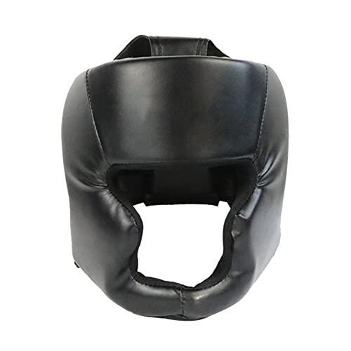 Casco para Entrenamiento de Boxeo MMA | Casco de Muay Thai Ajustable - Protector de Cabeza Acolchado Ajustable para Kickboxing Sparring Karate Taekwondo Ditanpu (Niños Negro - A)