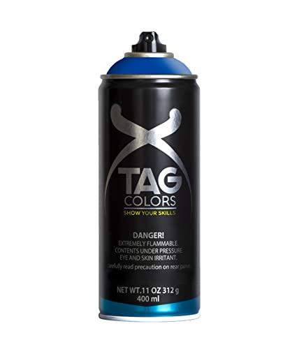 TAG COLORS - Bote de Spray para Graffiti, Color Neptune Blue (G400A036), Resultado Profesional, Precisión y Cubrición, Acabado Ultra Mate, 400ml