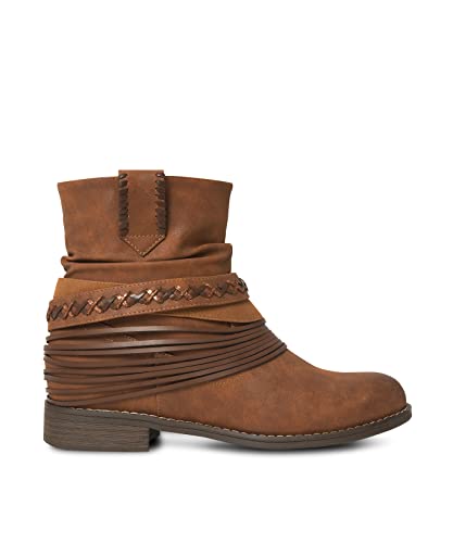 Joe Browns Botas de Motociclista Bohemias Marrones, Cortas al Tobillo Mujer, Tan, 37 EU