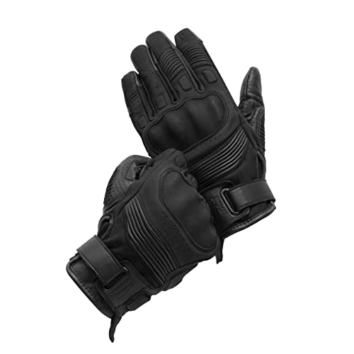 Broger Ohio Lady Guantes de Motocicleta para Mujer Piel de Vaca y Piel de Canguro con Protectores Knox SPS Espuma Absorbente de Impacto Protector de Nudillos Duro