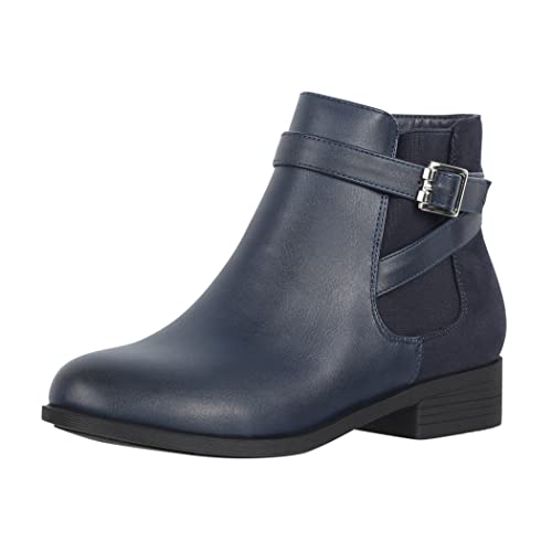 Elara Botines Mujer Chelsea Ankle Boots Chunkyrayan C298-Navy New-37