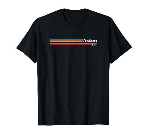 Vintage 1980s estilo gráfico Aston Pennsylvania Camiseta