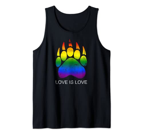 Love Is Love Bear Paw LGBTQ - Camiseta con diseño de arco iris Camiseta sin Mangas