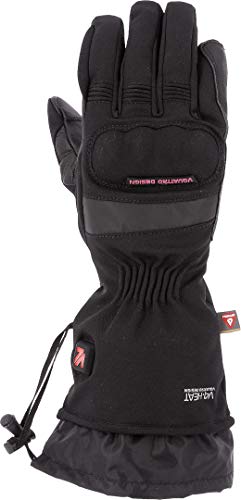 VQuattro Clara 18 - Guantes de Moto calefactables para Mujer, con tecnología térmica y Membrana Impermeable, Accesorio para Moto de nyspan y Piel, Color Negro con Insertos Reflectantes Talla S