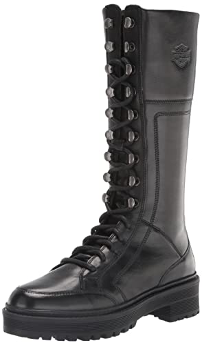 HARLEY-DAVIDSON FOOTWEAR Dalwood-Encaje de 12 Pulgadas, Botas de Motociclista Mujer, Negro, 42.5 EU