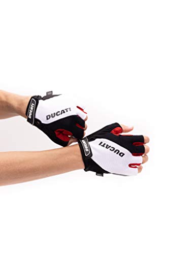 Ducati Guantes para bibcicleta para patinetes eléctrico, Bicicleta, Blanco,