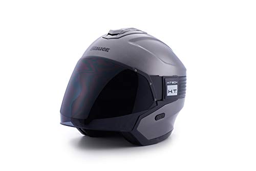 Blauer HT Casco HACKER TITANIUM-BLACK GLOSSY L L Negro