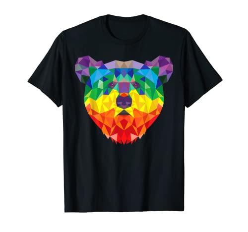 Oso Geométrico LGBT Bandera Arco Iris Orgullo Gay Camiseta