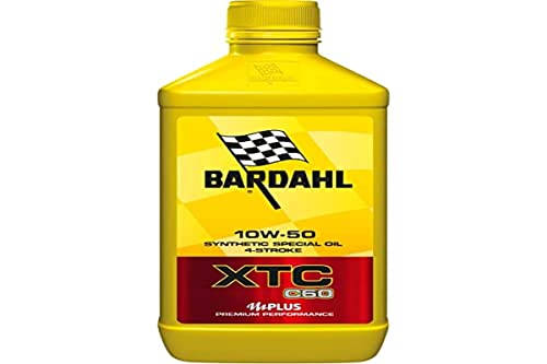 Aceite Sintético para Motos 4T - Buena Lubricación para el Motor - XTC C60 Fullerene Motor Oil 10w50 Moto - 1 L - Para Racing, Hypersport, Sport-tourer y Off-road - Bardahl