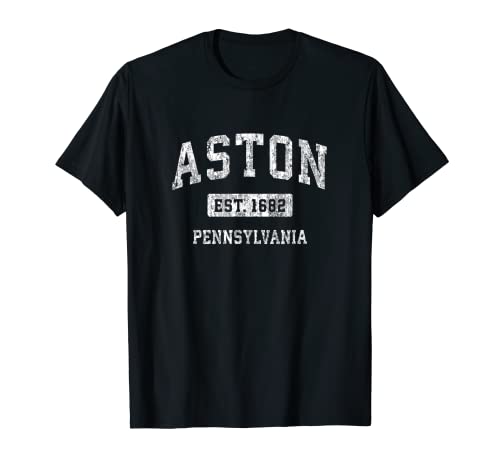 Aston Pennsylvania PA Vintage Sports Establecido Diseño Camiseta