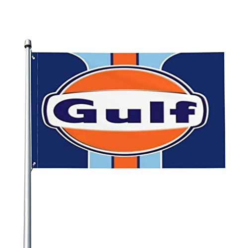 Gulf Racing Bandera de 3 x 5 pies, color vivo y resistente a la decoloración, pancarta de vacaciones, jardín, casa, banderas, interior, exterior, fiesta, decoración del hogar