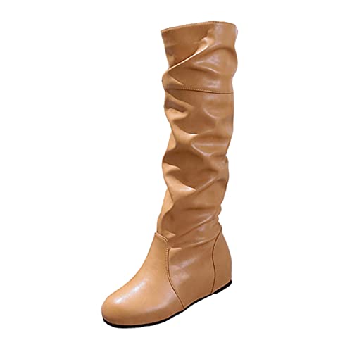 Dasongff Botines Mujer Tacón Baratos Botas de invierno para señora Pies Muy Sensible Botines Plataforma Gótica Botas CavalièRes Mollet Large Boots Moto Botas Invierno Chelsea Boots Marrón,