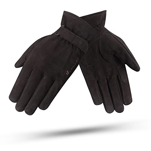 Laps Marrón | Guantes Moto Cuero de Hombre para Verano | Guantes para Moto de Piel Suave y Cómodo 100% Retro con Inserción de Kevlar para Mayor Protección - Homologado CE - Accesorios Moto Talla XL