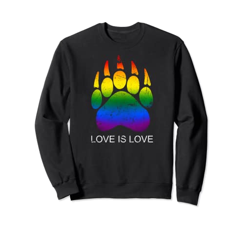 Love Is Love Bear Paw LGBTQ - Camiseta con diseño de arco iris Sudadera