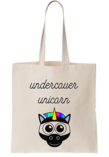 Undercover Unicorn Cute Ninja Unicorn Stealth Mode en bolsa de lona, natural