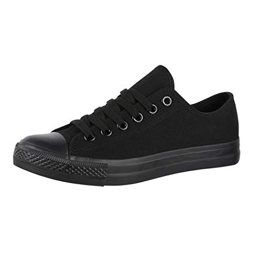 Elara Zapatilla de Deporte Unisex Low Top Textil Chunkyrayan Todo Negro A-YD3230-Allblack-41P