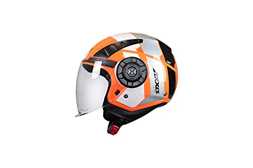 AXXIS Casco Moto Jet OF513 Metro Cool C4 Naranja Fluor Brillo Talla S (55-56 CMS) Homologado