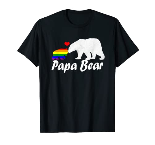 Hombres LGBT Papa Bear Orgullo Gay Igualdad Derechos Arco Iris Camiseta