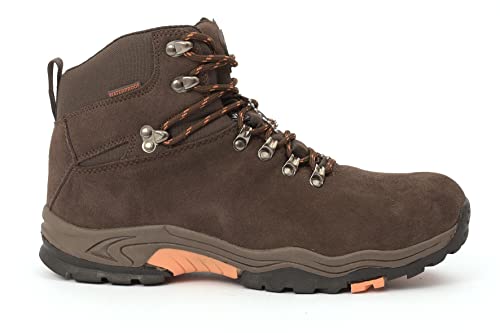 Pecellin Peinado Calzado Bota de Montaña Serraje Piel - Bota Waterproof - Bota para Senderismo - Zapato Impermeable y Transpirable (Marron, numeric_39)