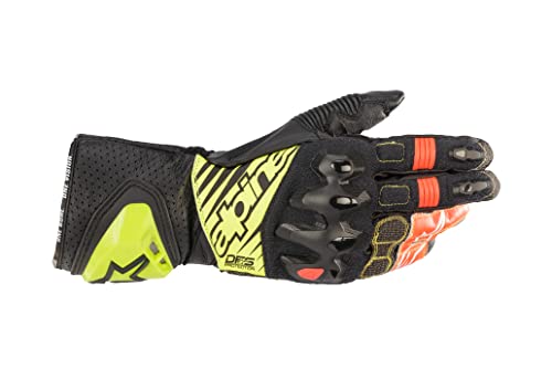 Alpinestars GP Tech V2 Youth Gloves (XL, Black/Yellow Fluo/White/Red Fluo)