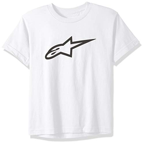 Alpinestar Kid's Ageless tee Camiseta de Manga Corta con Logo de Corte Moderno, Niños, White/Black, M