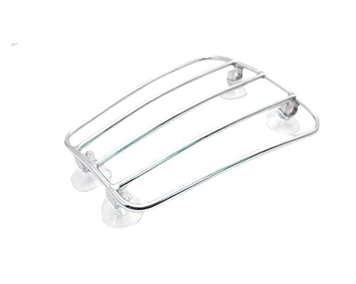 Ventosas Motocicleta Portaequipajes para Tanque Gasolina Y Combustible para Triumph para Bonneville para Thruxton CB1100 Universal Aero Parcel Rack Moto Trasero Portaequipajes Soporte (Color : Plata