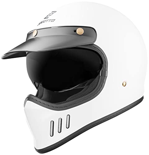 Bogotto FF980 Casco Caferacer Cross (White Matt,M)