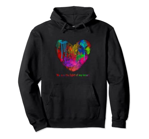 Eres la luz de mi corazón, lindo corazón del arco iris Sudadera con Capucha