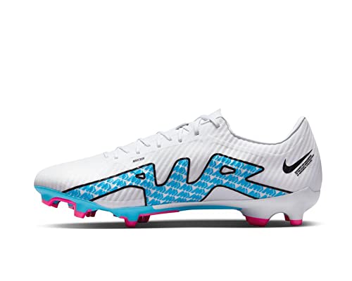 NIKE Zoom Vapor 15 Academy FG/MG, Zapatos De Fútbol Hombre, White/Baltic Blue-Hot Punch-Co, 45 EU