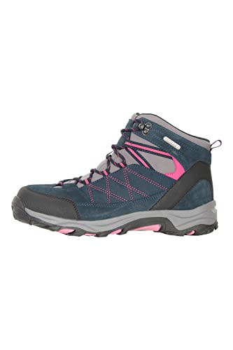 Mountain Warehouse Botas Impermeables Rapid para Mujer - Zapatos para Caminar Superiores de Gamuza y Malla, Zapatos duraderos, Botas de Suela de Goma para Damas Azul Marino Talla Zapatos Mujer 39 EU