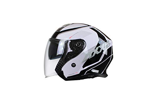 AXXIS Casco Moto Jet con Gafa Solar OF504SV Mirage SV Village A1 Negro Brillo Talla L (59-60 CMS) HOMOLOGADO