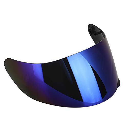 Gedourain Visera de Lente de Casco, Visera de Lente de Motocicleta Antiexplosión Ligera de Cara Completa para Reparar Reemplazo para AGV K3SV K5(Azul)