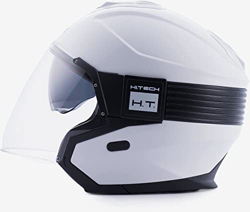 Blauer Hacker BTR Casco de jet (White/Black,L (60))