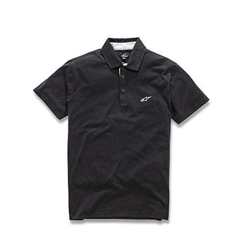 Alpinestar Eternal Polo de Manga Corta con Logo de Goma en el Pecho, Hombre, Black, M