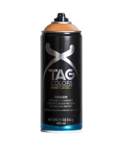 TAG COLORS - Bote de Spray para Graffiti, Color Hercules Brown (G400A014), Resultado Profesional, Precisión y Cubrición, Acabado Ultra Mate, 400ml