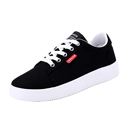 Yowablo Hombres zapatos moda lona zapatos de suela alta hombres lona zapatos deportivos zapatos casuales para hombres Chaqueta compatible with Moto Hombre Homologado, Le Noir, 41 EU