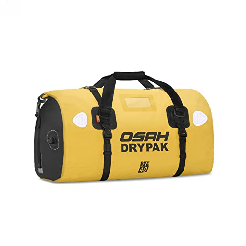 IRON JIA'S Bolsa de Alforjas para Moto, 500D PVC Impermeable Bolsa de Moto, Gran Capacidad Bolsa de Sillín para Motociclismo, Ciclismo, Rafting, Camping, Viajes, Pesca - Amarillo | 40L