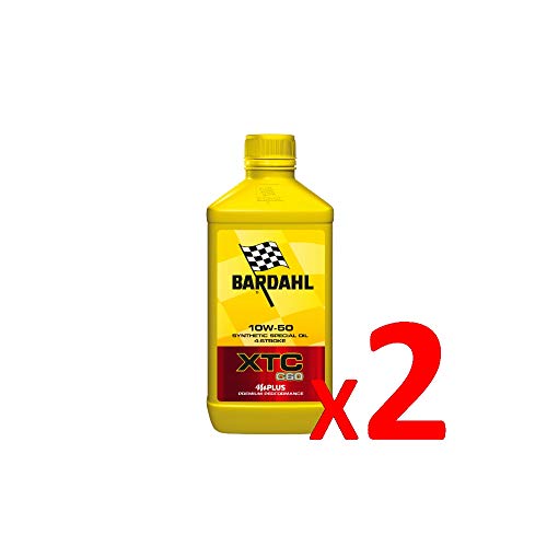 Bardahl 338141 - Aceite de motor de 4 tiempos para moto, XTC C60 10W-50, contra la formación de los depositos, garantizando la máxima limpieza del motor, 100% sintético 338141