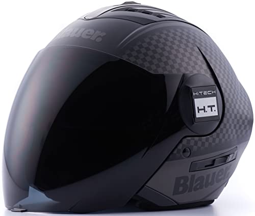 Blauer Real HT Graphic B Casco Jet (Black Matt/Titanium,S (54/56))