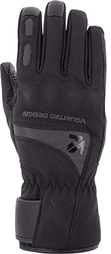 VQuattro Stelvio Guantes de Motocicleta (Black,M)