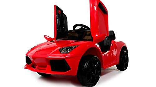 Coche eléctrico niños Super Deportivo 12v con Mando Remoto - Potente batería 12v - Rojo - Luces y Sonidos